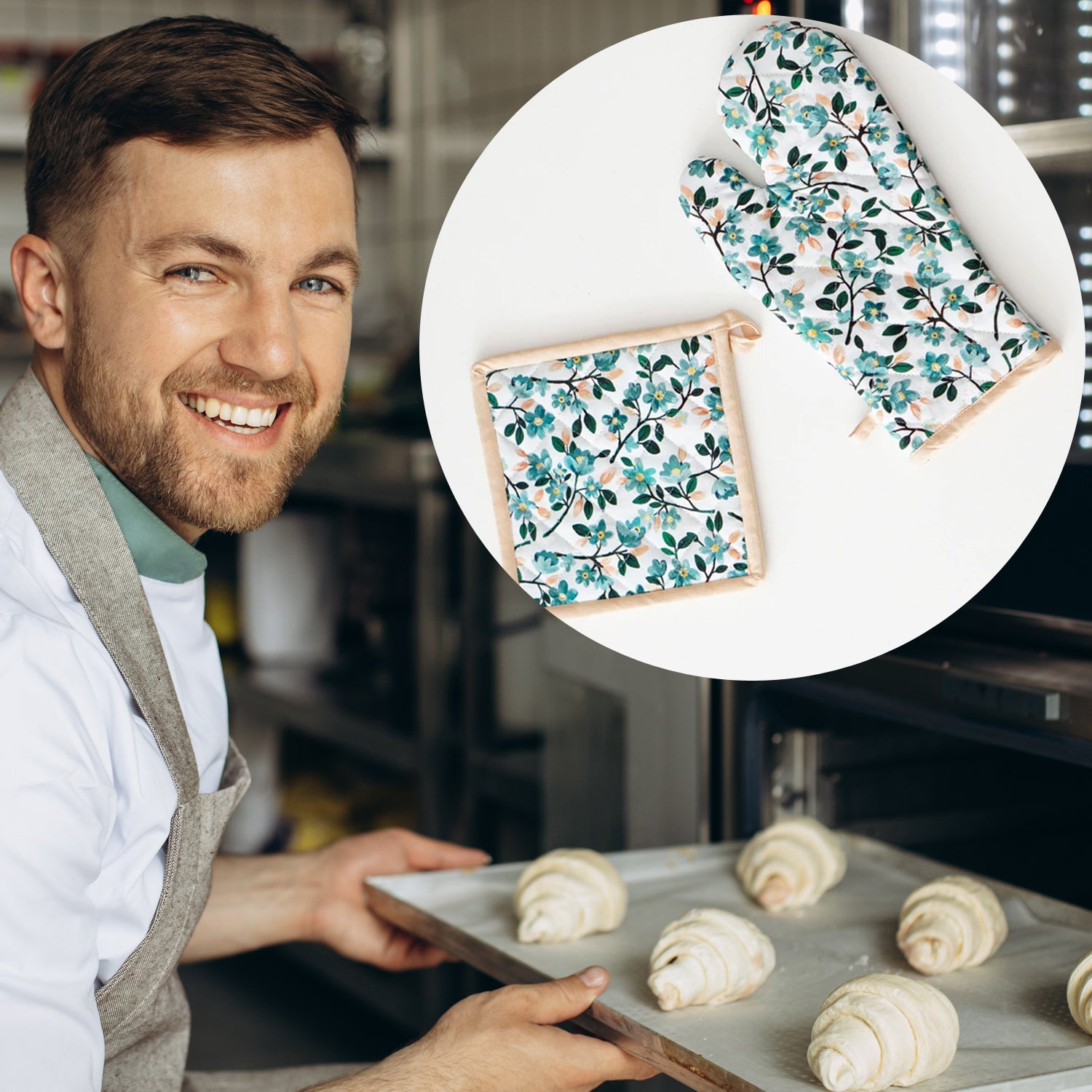 2770 Professional Cotton Oven Mitt Gloves Wukusy