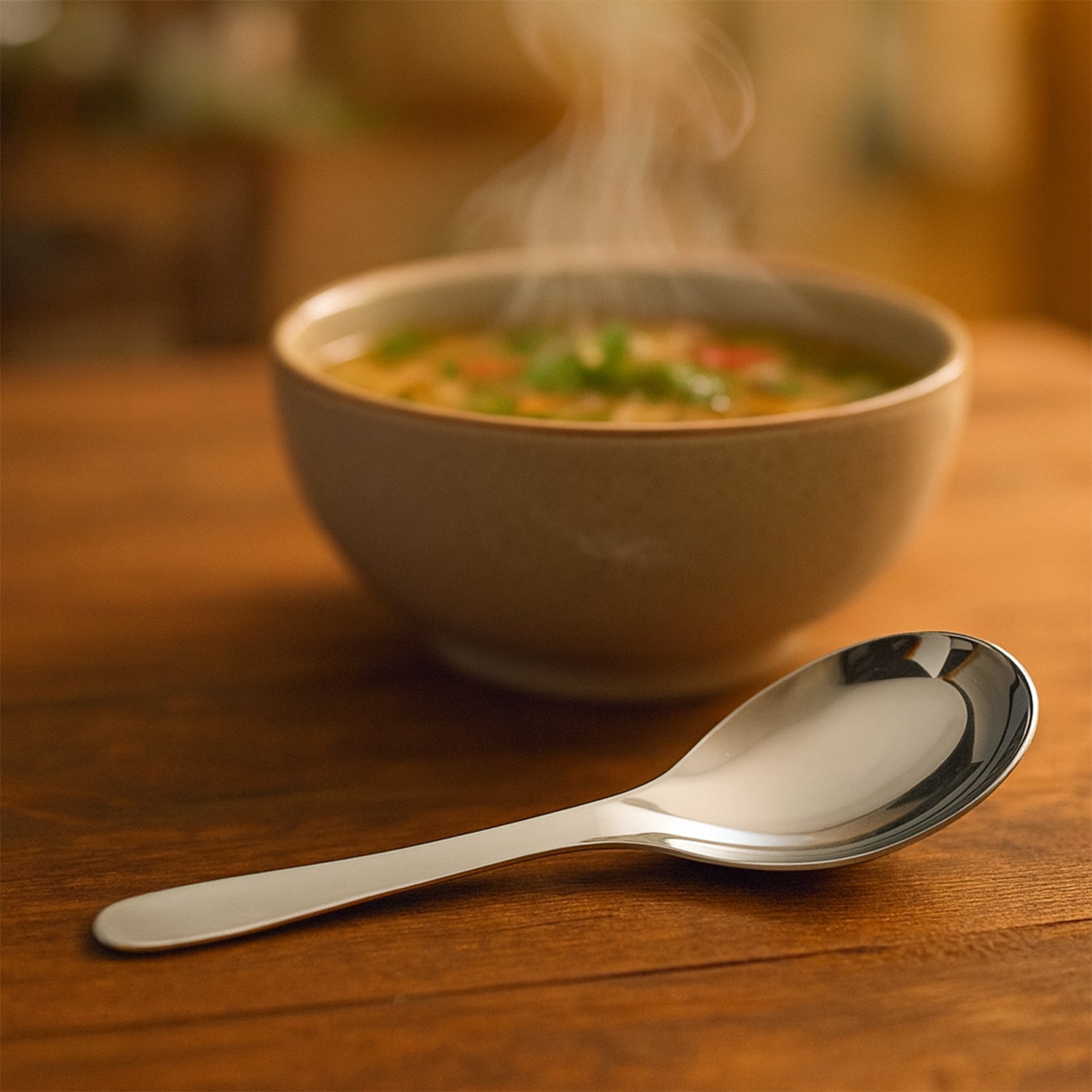 Apex Premium Stainless Steel Soup Spoon Set  6 Pieces Wukusy