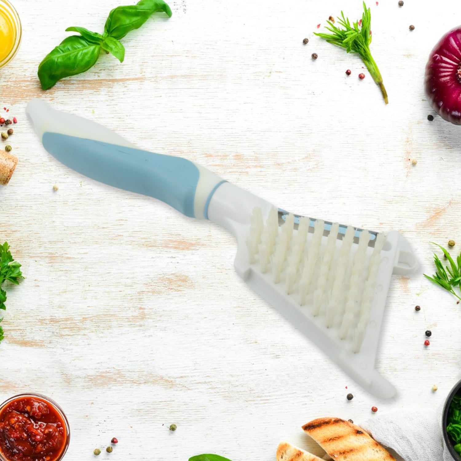 5749 Multipurpose Peeler Brush Vegetable Peeler With Brush Multifunctional Fruits And Vegetable Cleaning Brush Stainless Steel Potato Peelers Home Kitchen Peeler With Long Handle (1 Pc ) Wukusy