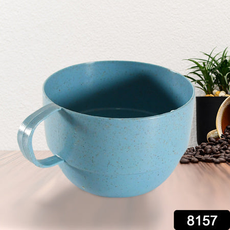 8157 Multipurpose Plastic Water Cup With Handle Reusable Cups Environmental Friendly Festival For Milk Cup Coffee Cup Tea Cup Breakfast Cup Drinking Mug Or Outdoor For Household Gift For Birthday (1 Pc) Wukusy