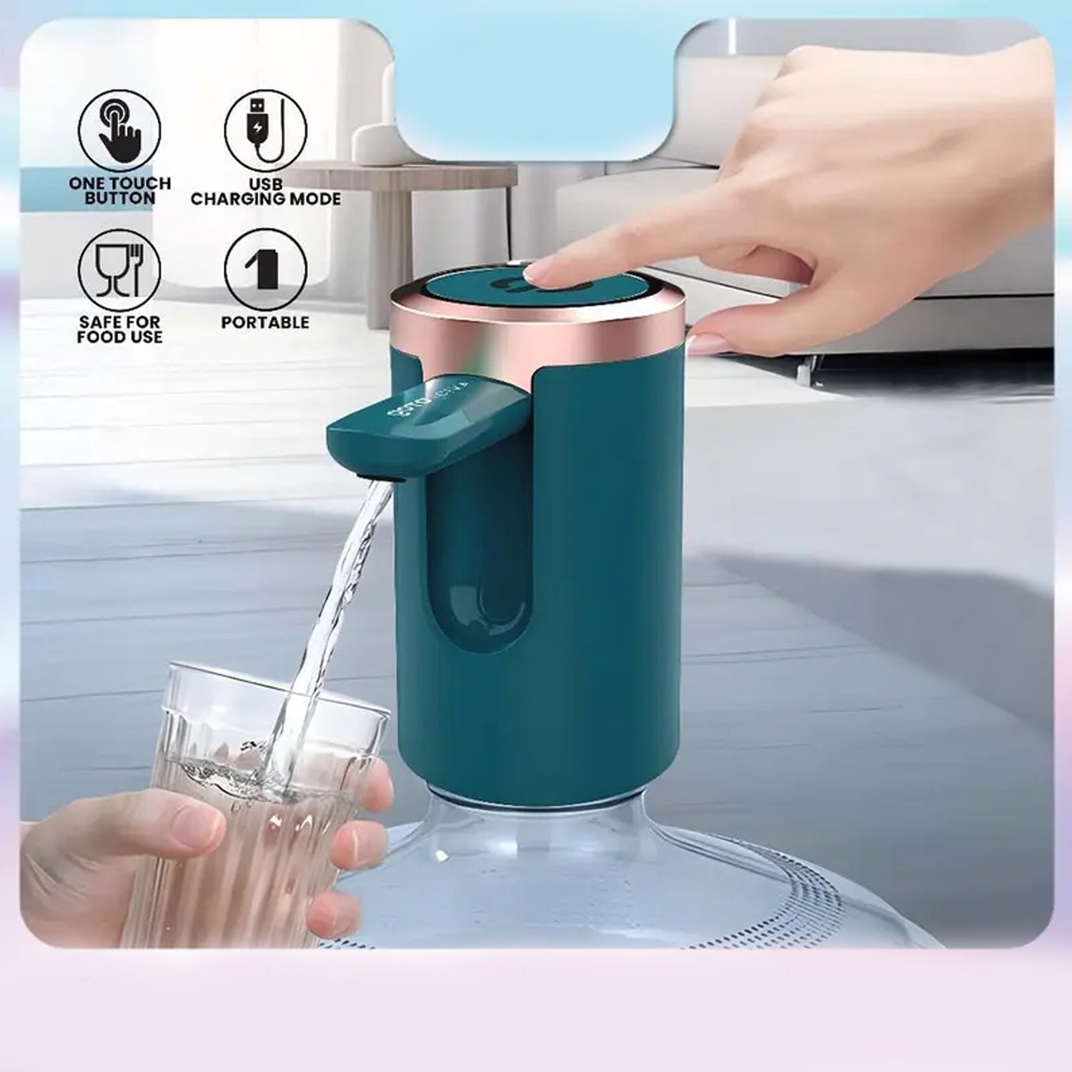 Usb Rechargeable Automatic Water Dispenser For 20 Litre Bottle (1 Pc) Wukusy