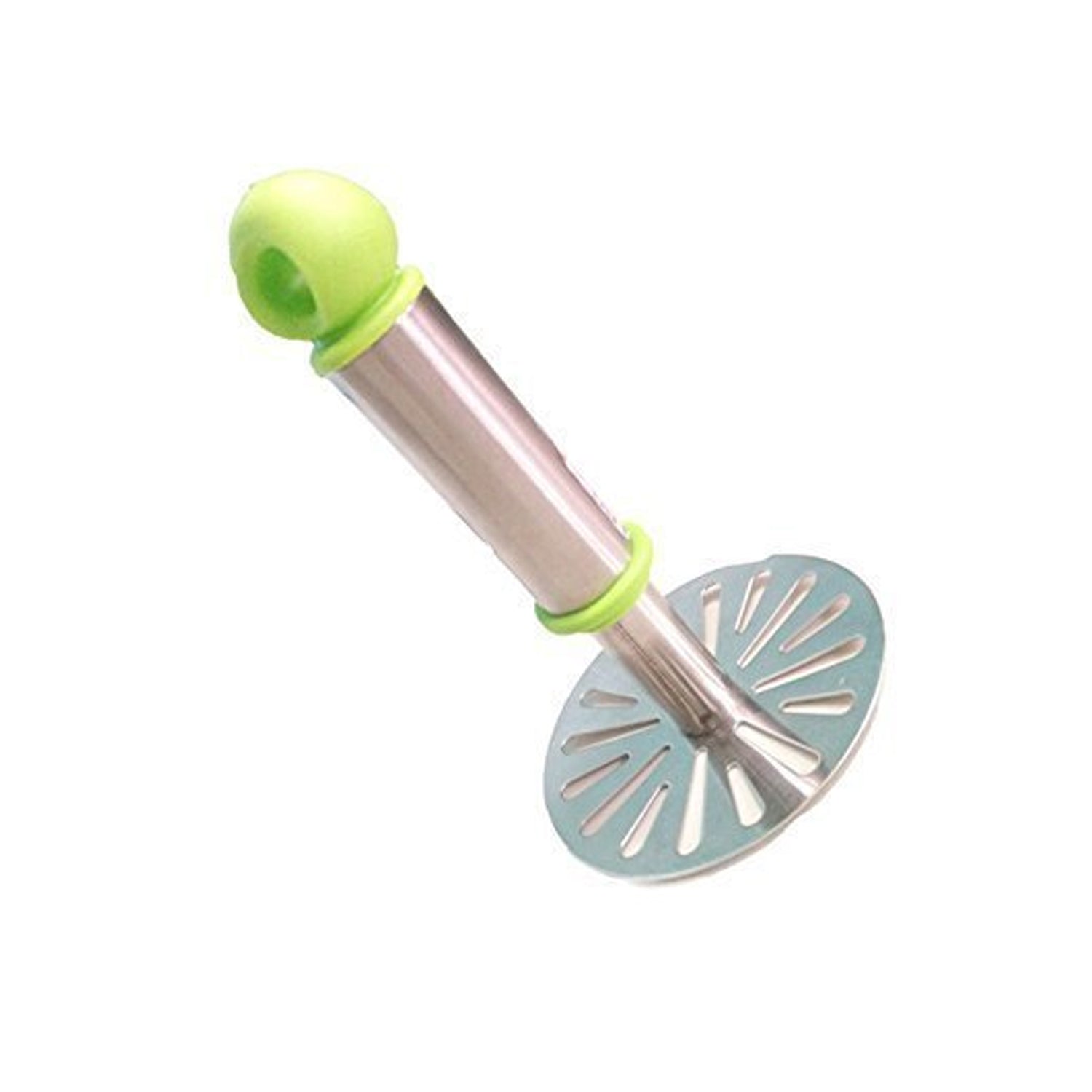 8123 Ganesh Potatopav Bhaji Masher With Plastic Handle Silver  Plastic - Oval Pav Masher Potato 1-piece Smasher Handle Multicolor Wukusy