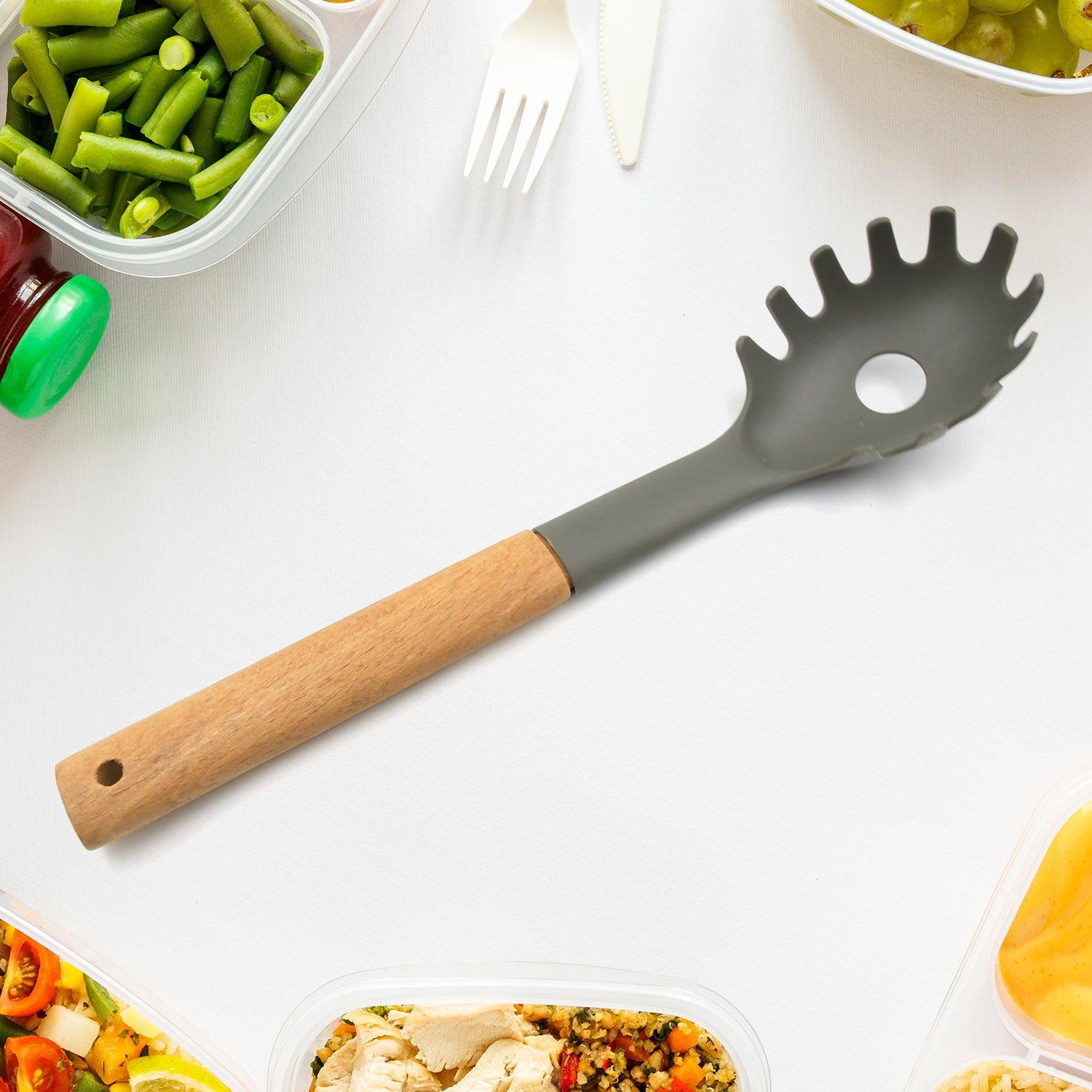 Plastick Kitchen Accessories Whisk  Pasta Spoon  Soup Spoon Heat Resistant  Non Stick Spoons Kitchen Cookware Items  (1 Pc ) Wukusy