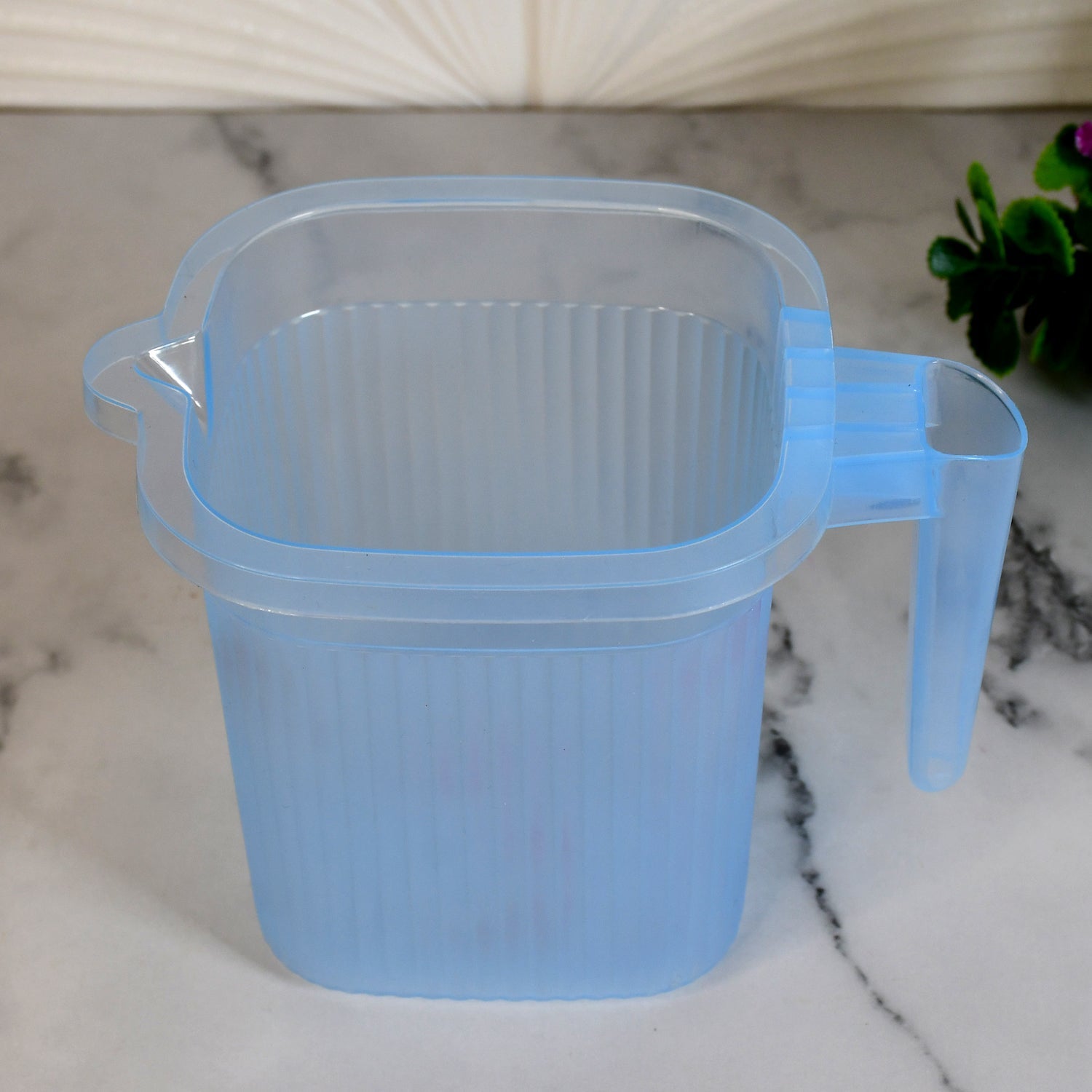 Plastic Square Transparent  Bath Water Mug (1 Pc  1000 Ml  Mix Color) Wukusy