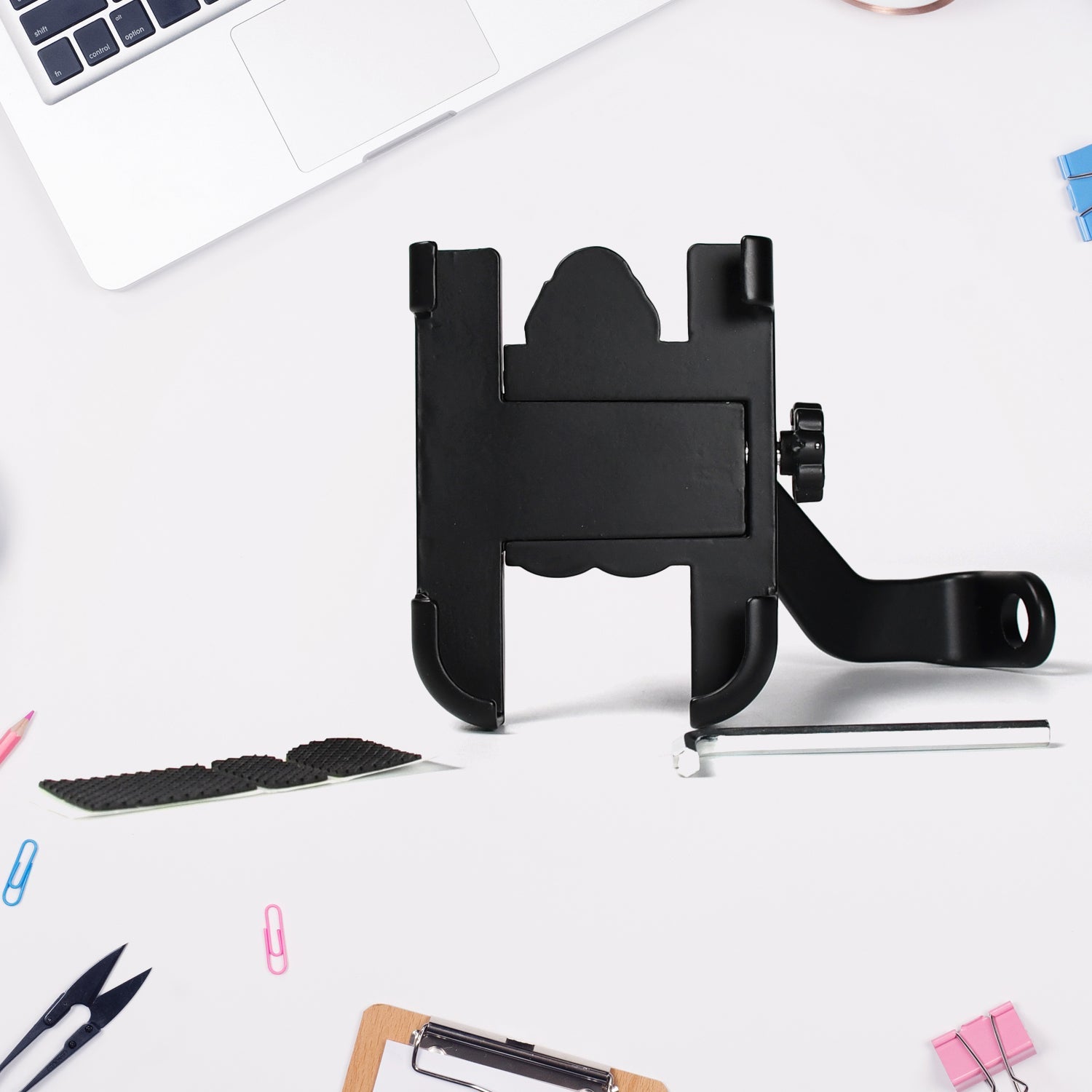 6706 Mobile Phone Holder With Easy Adjustable Rear View Mirror Mount Solid Metal Cradle Stand Suitable For Bike  Mobile Phones Wukusy