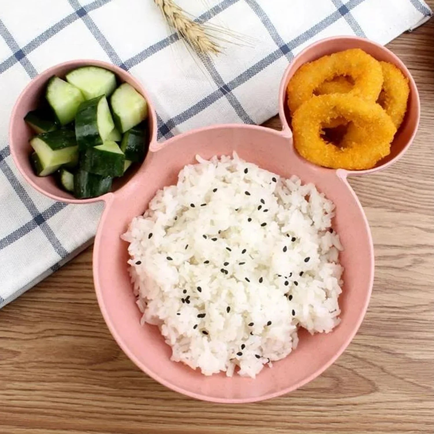 5624 Mickey Mouse Shape Plates For Kids Bpa Free  Unbreakable Childrens Food Plate Kids Bowl Fruit Plate Baby Cartoon Bowl Plate Tableware (1 Pc) Wukusy