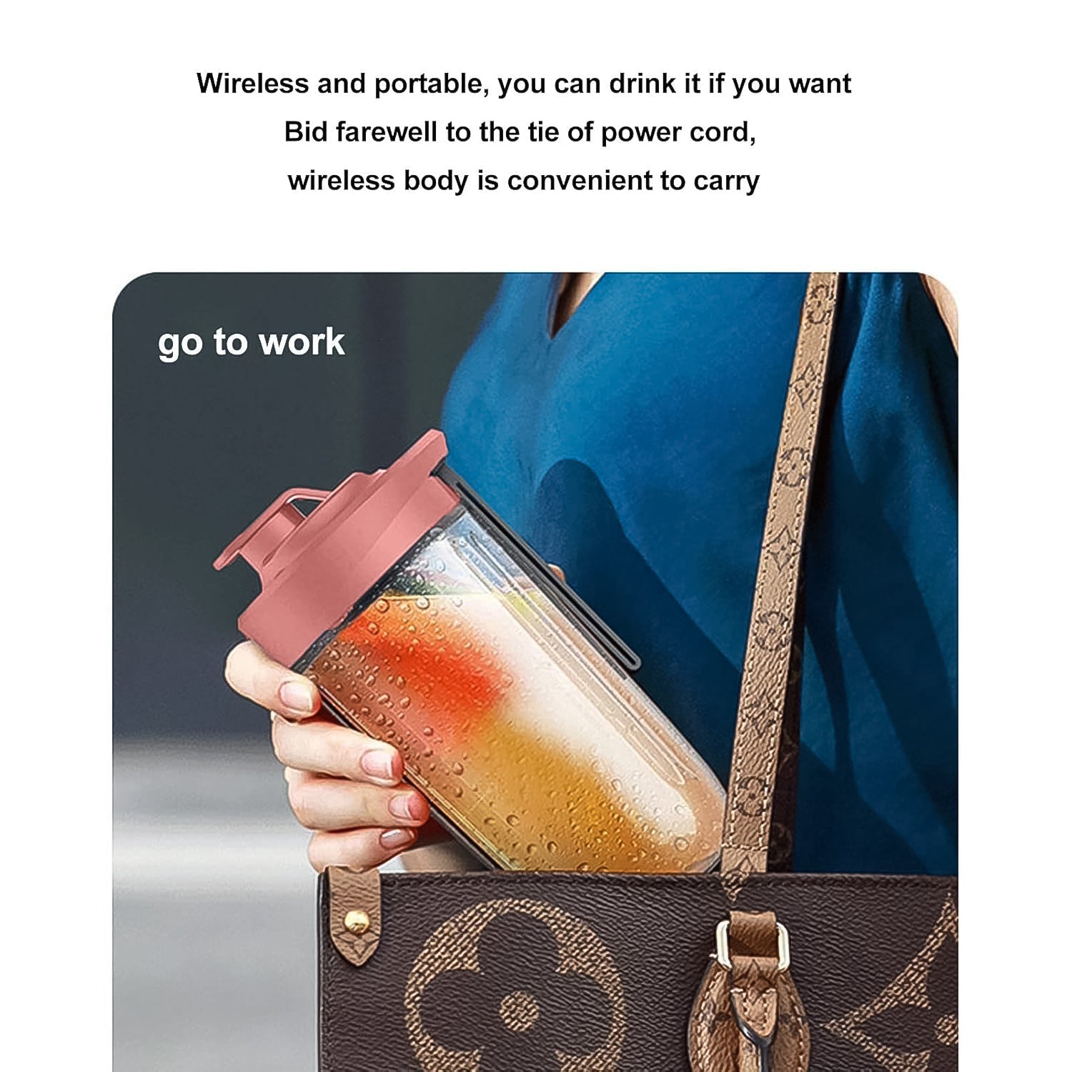 Portable Small Juicer Blender With Water Bottle  Cup (2 Pc Set) Wukusy