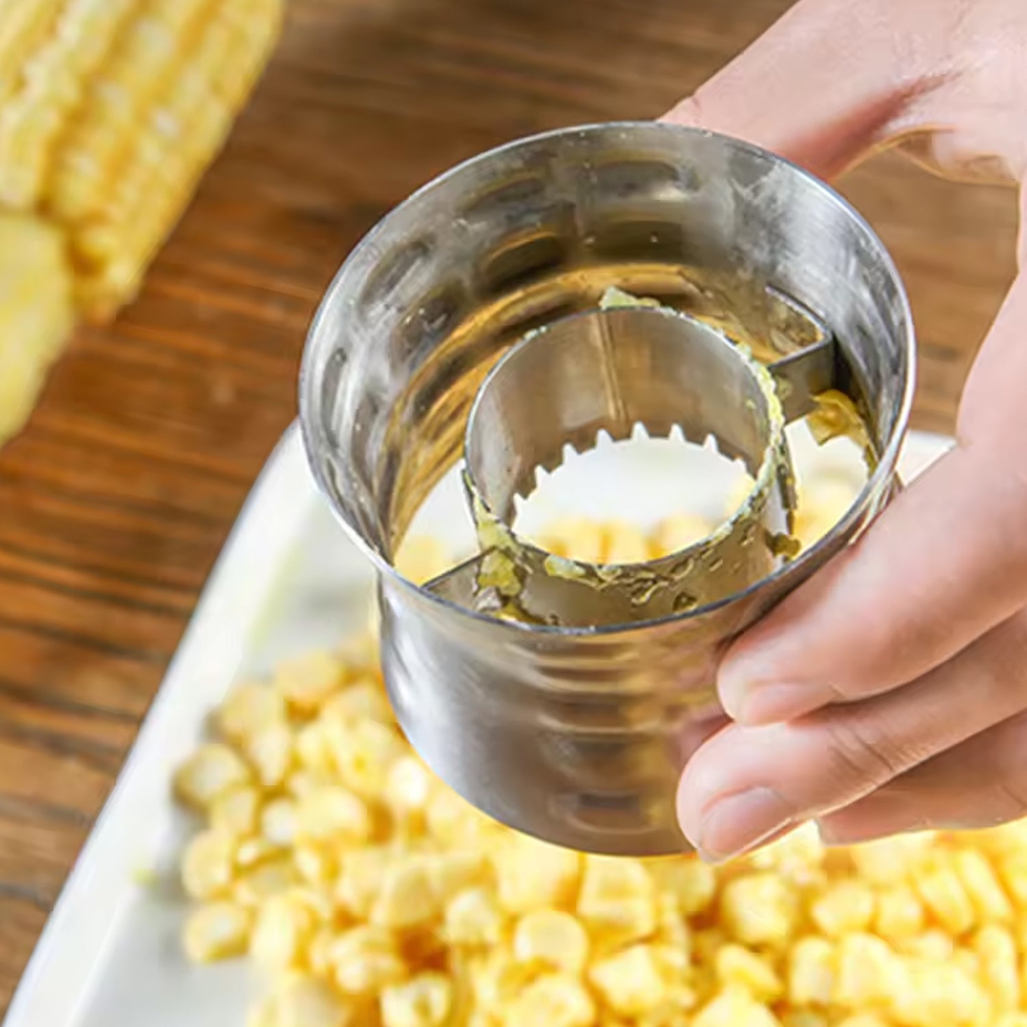 Corn Cutter Stainless Steel Stripping Kernels Remover (1 Pc) Wukusy