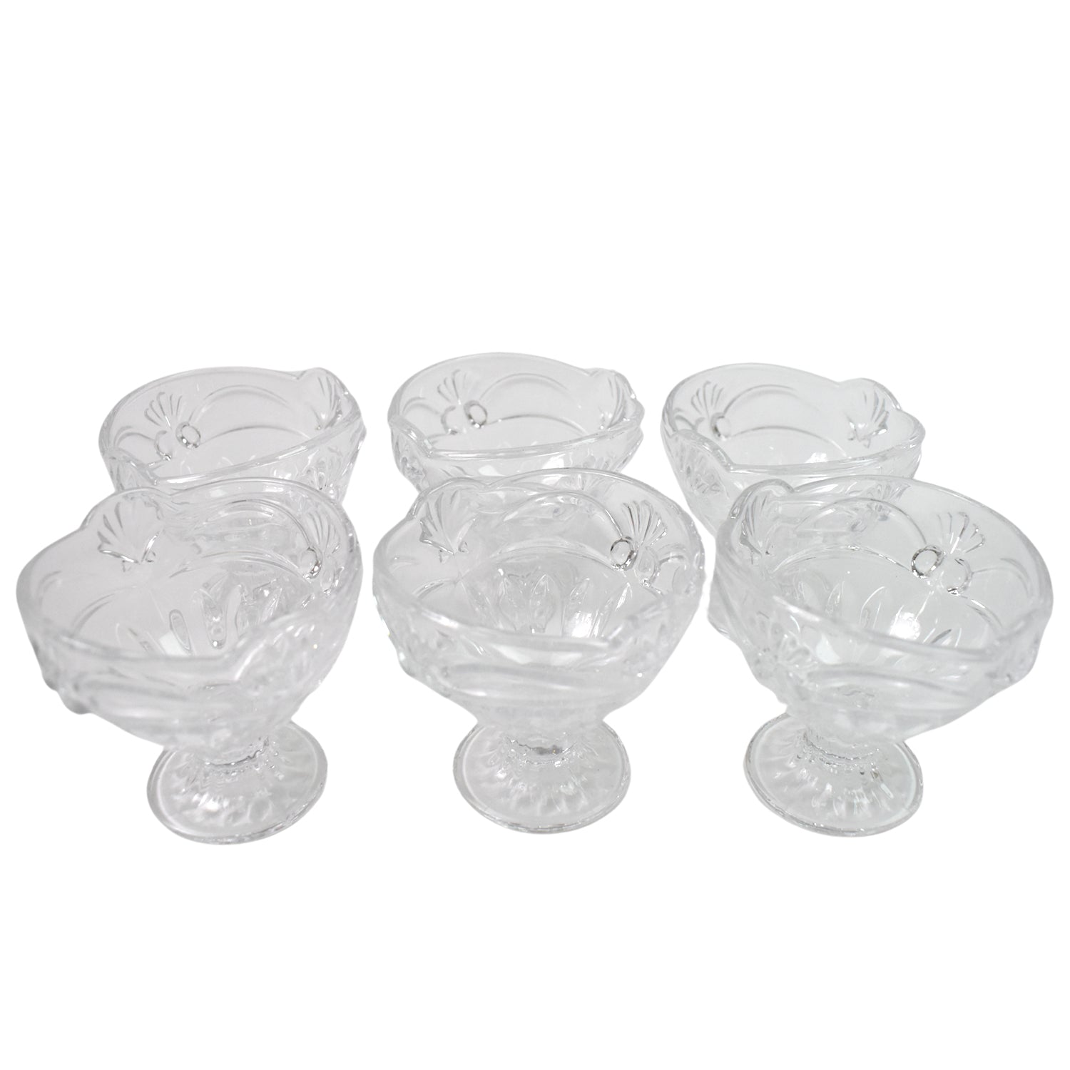Glass Ice-cream Cup Set Home  Kitchen Serving Or Dessert Cup (6 Pcs Set) Wukusy