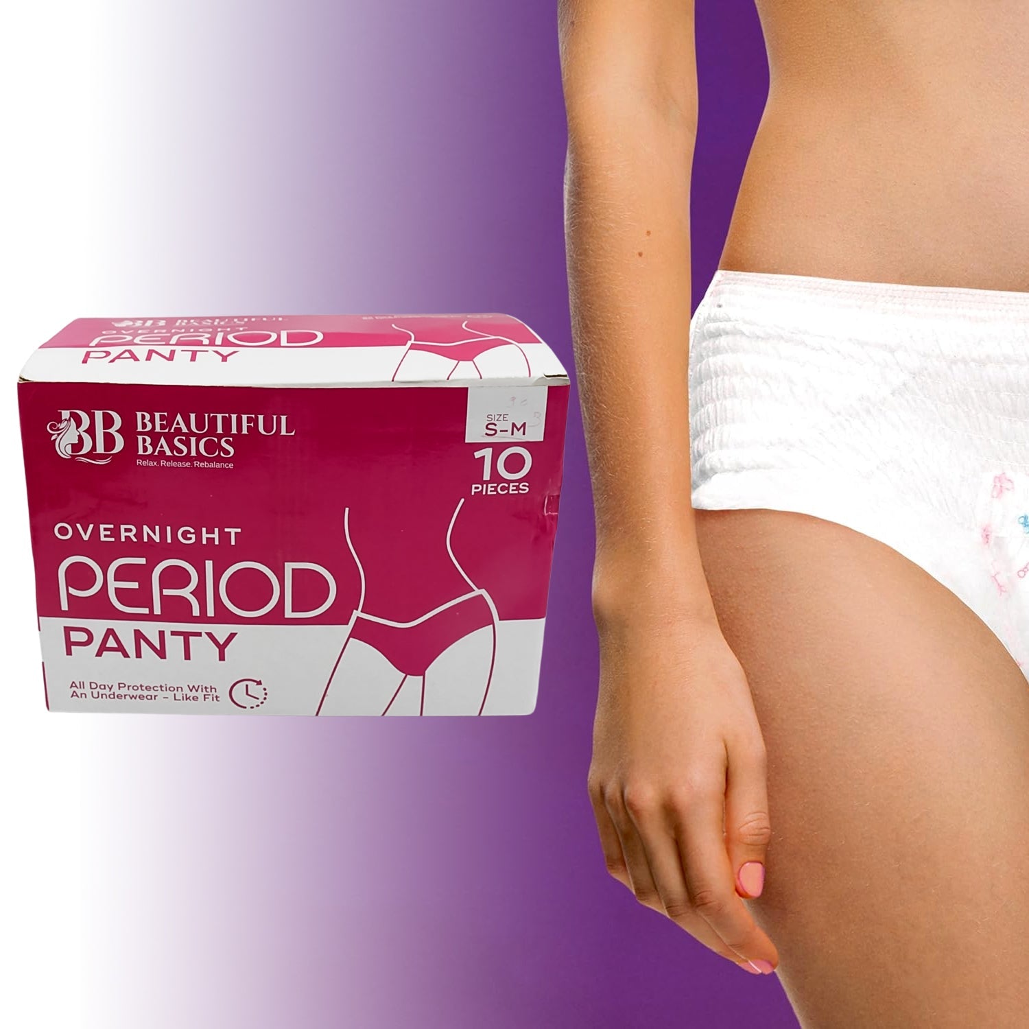 Womens Emergency Kit Travel Kit- Includes Seamless Underwear Pantyliner Feminine Hygiene Sachet First Period Kit (10 Pcs) Wukusy