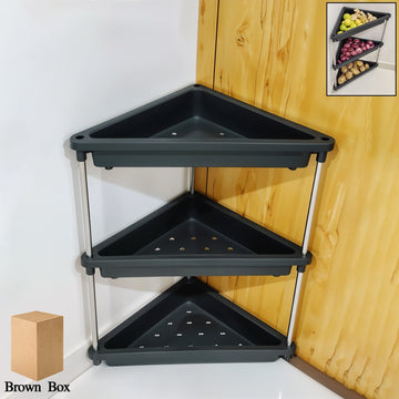 3-layer Multipurpose Plastic Corner Storage Rack Wukusy