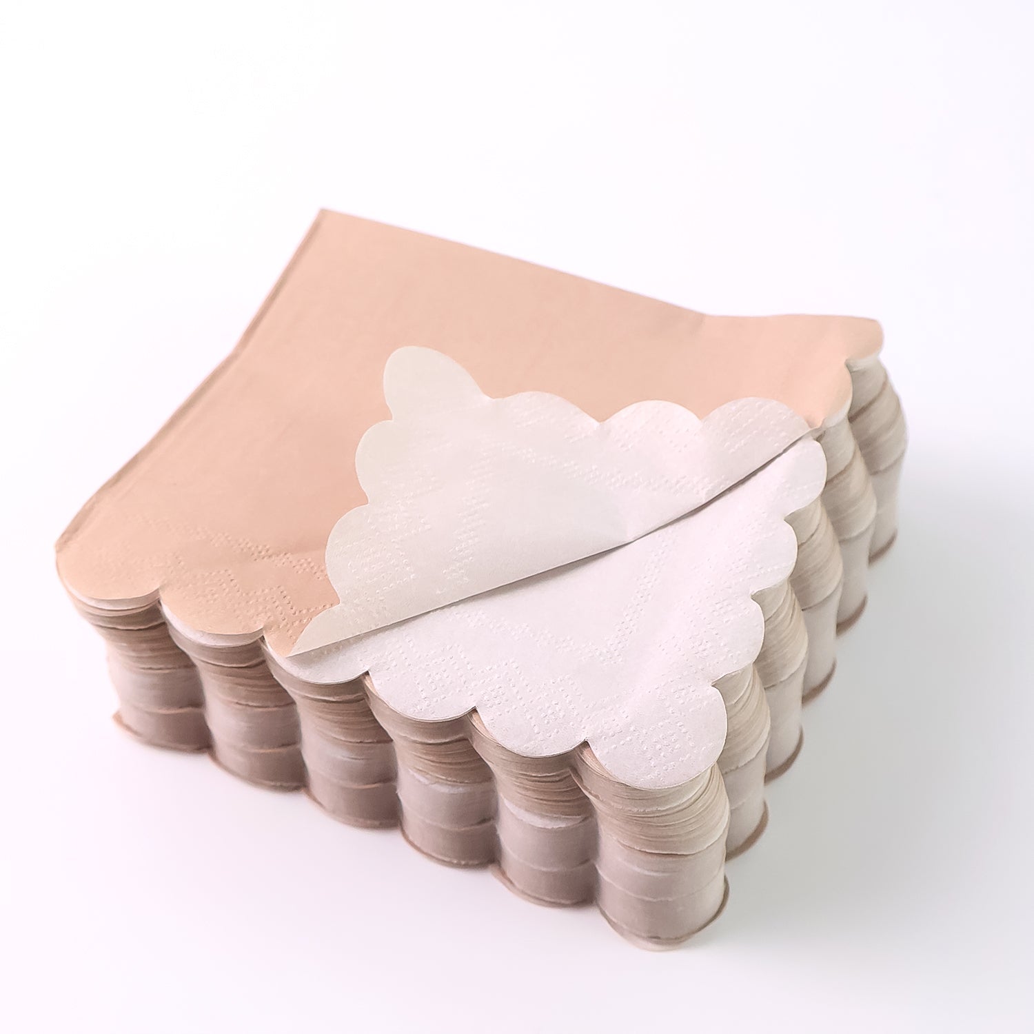 Disposable Scalloped Edge Tissue Napkins Set (120 Pc) Wukusy