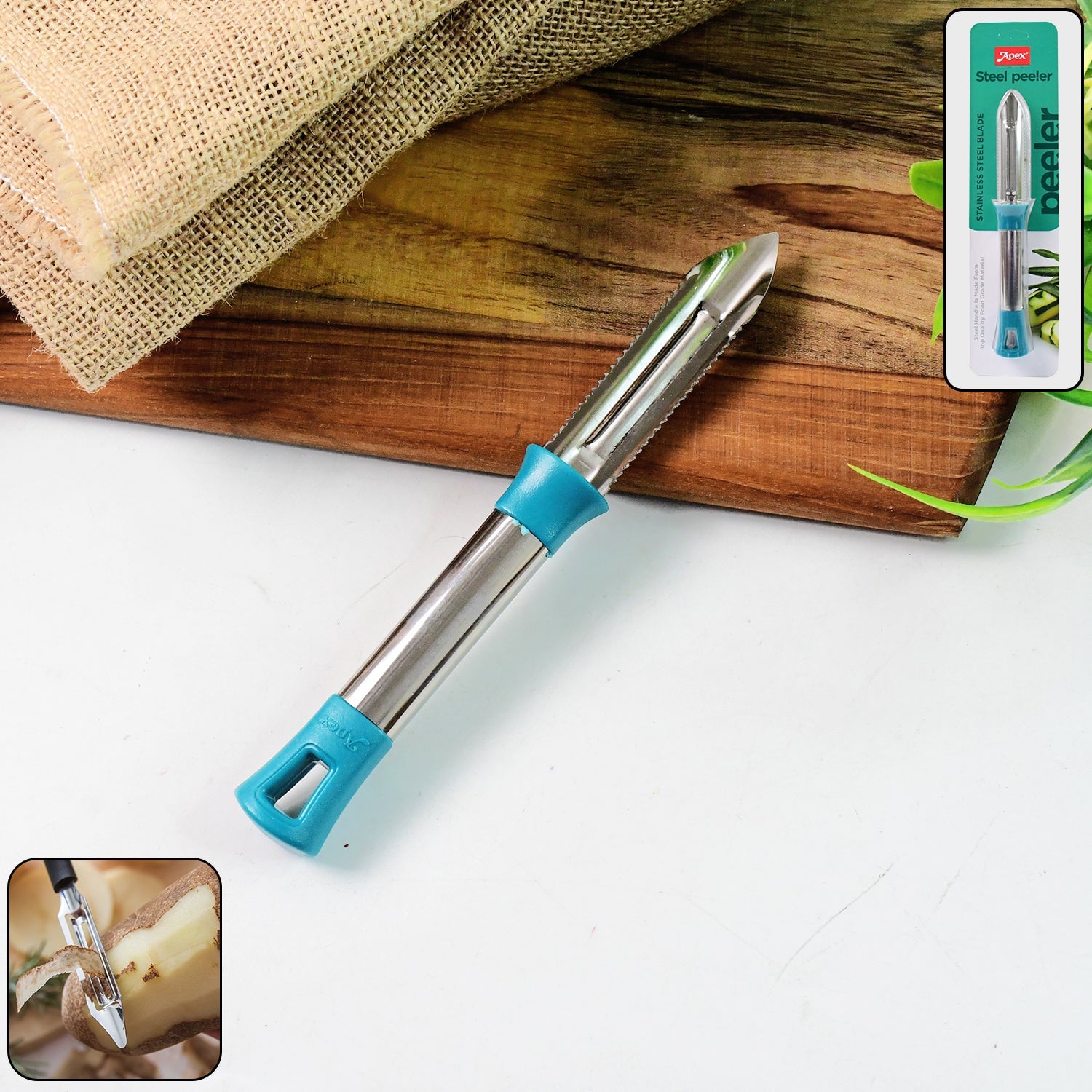Apex Premium Stainless Steel Vegetable Fruit Peeler (1 Pc) Wukusy