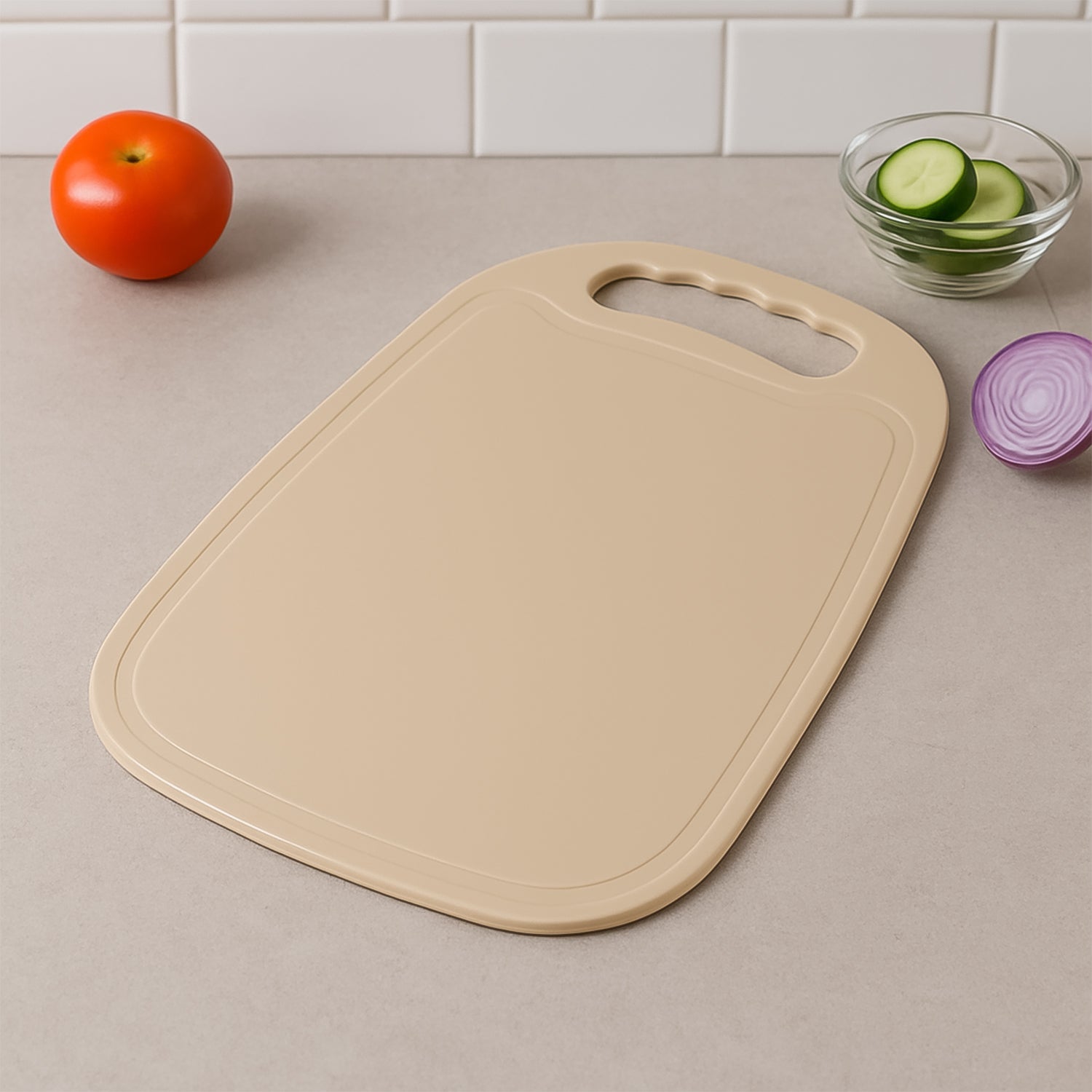 Durable Plastic Chopping Board 34x23 Cm (1 Pc) Wukusy
