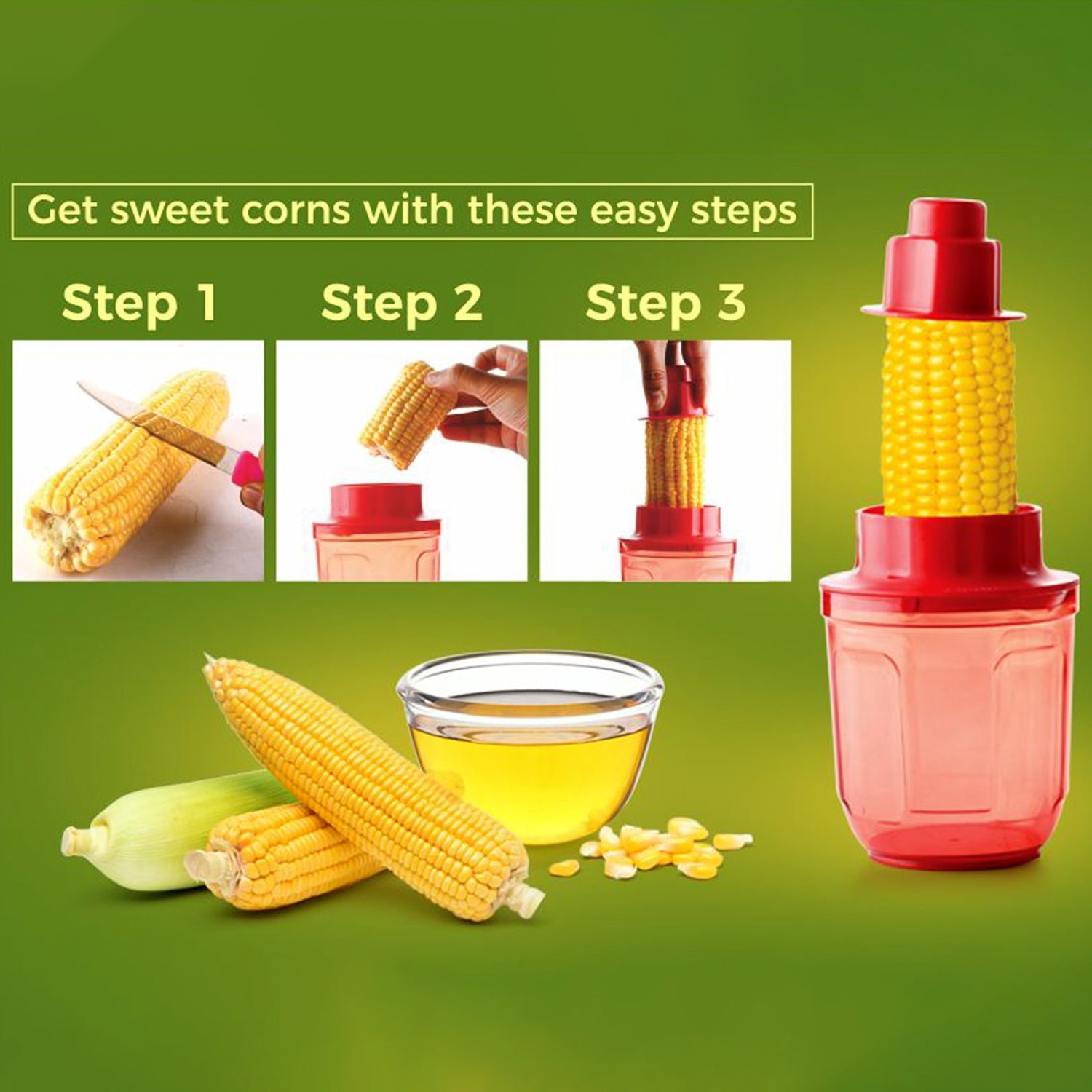 Supermom Corn Cutter With Steel Blades (1 Pc) Wukusy