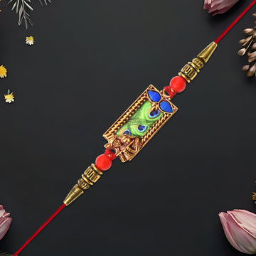 Krishna Rakhi With Peacock Feather Design Wukusy