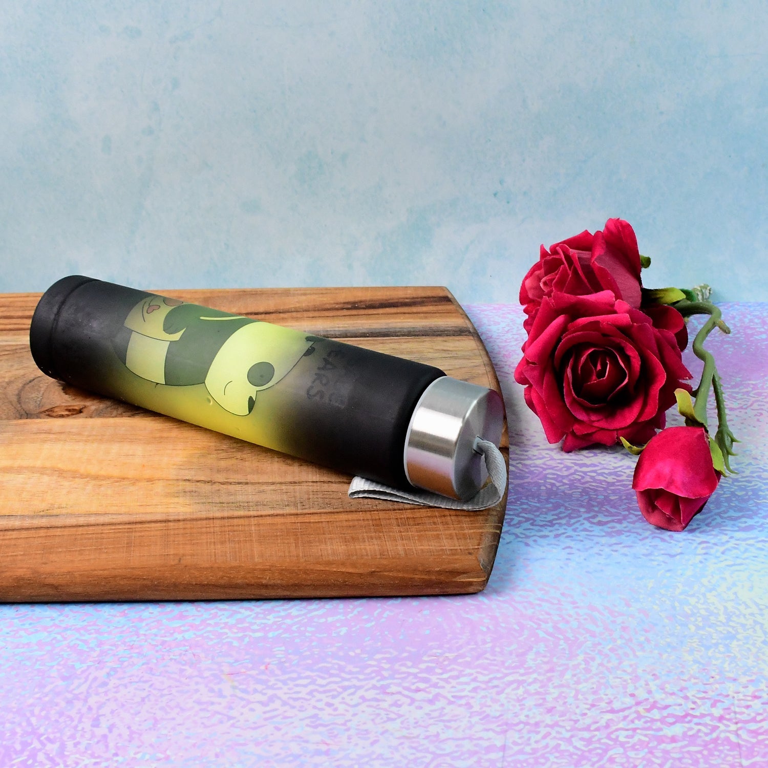 Cute Cartoon Printed Plastic Water Bottle (300 Ml  1 Pc) Wukusy