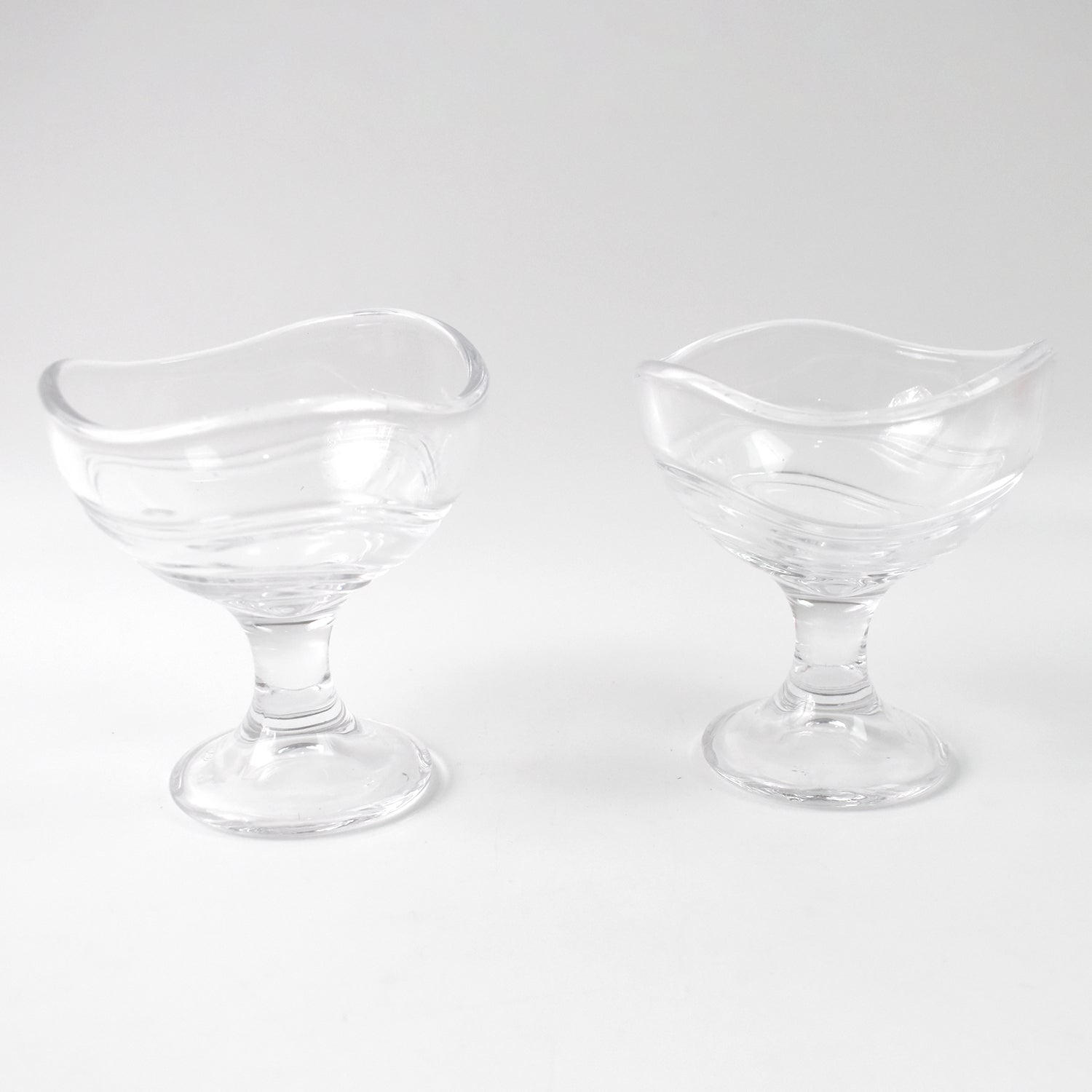 Glass Footed Dessert Bowl Ice Cream Cup (2 Pcs Set) Wukusy