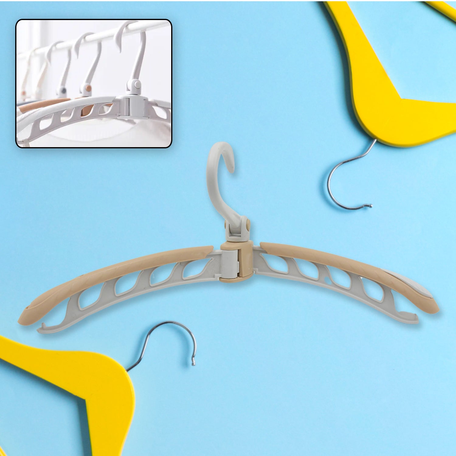 0279 Portable Folding 360 Degree Rotating Clothes Hangers Travel Foldable  Adjustable Accessories Foldable Clothes Hangers Drying Rack For Travel (1 Pc) Wukusy