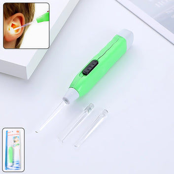 Green Led Flashlight Earpick With Tweezer (1 Pc)