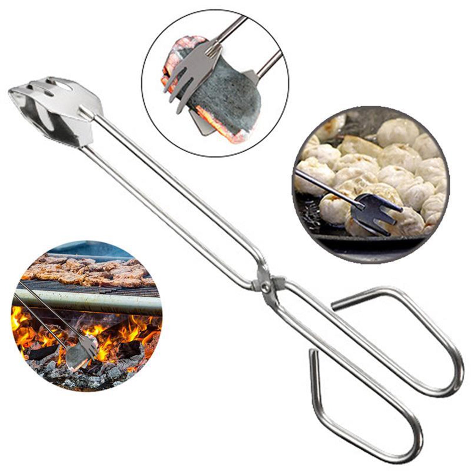 2883 31cm Multi Functional Metal Bbq Clip Tongs Clamp For Garbage Charcoal Serving Tools Wukusy
