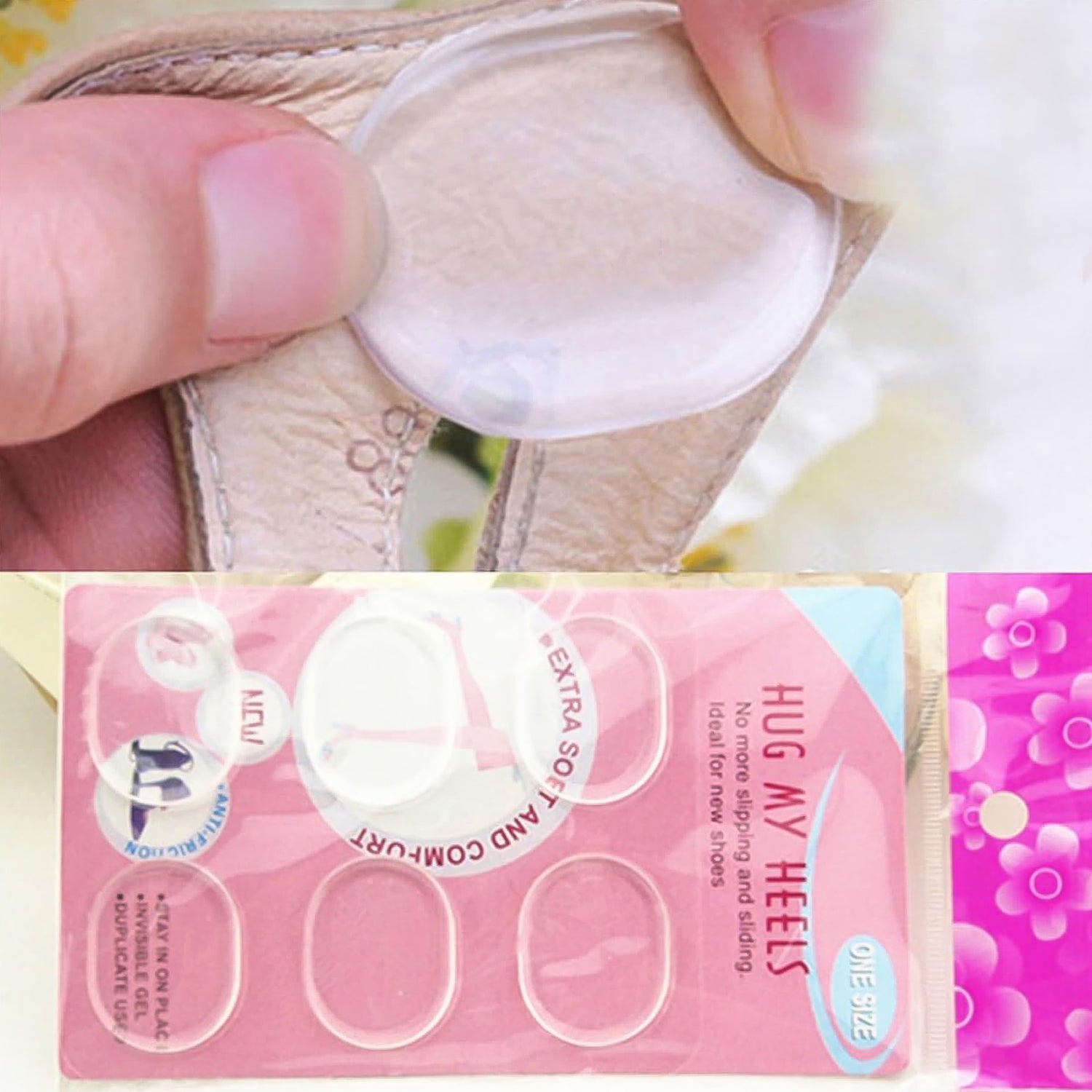 Silicone Shoe Insoles Pads Mat Silicone Heel Pads (1 Pair) Wukusy