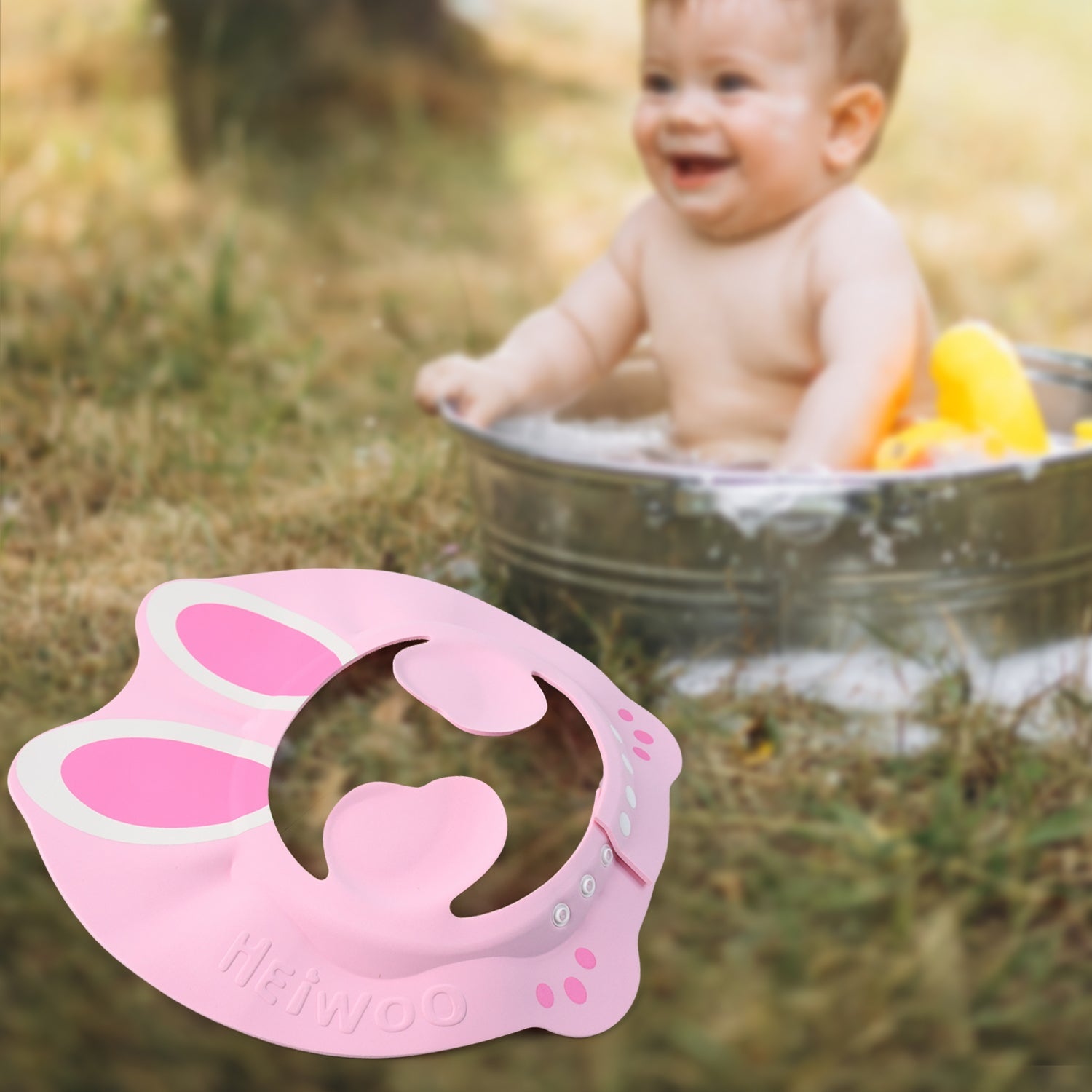 Adjustable Bunny Ear Baby Shower Cap (1 Pc) Wukusy