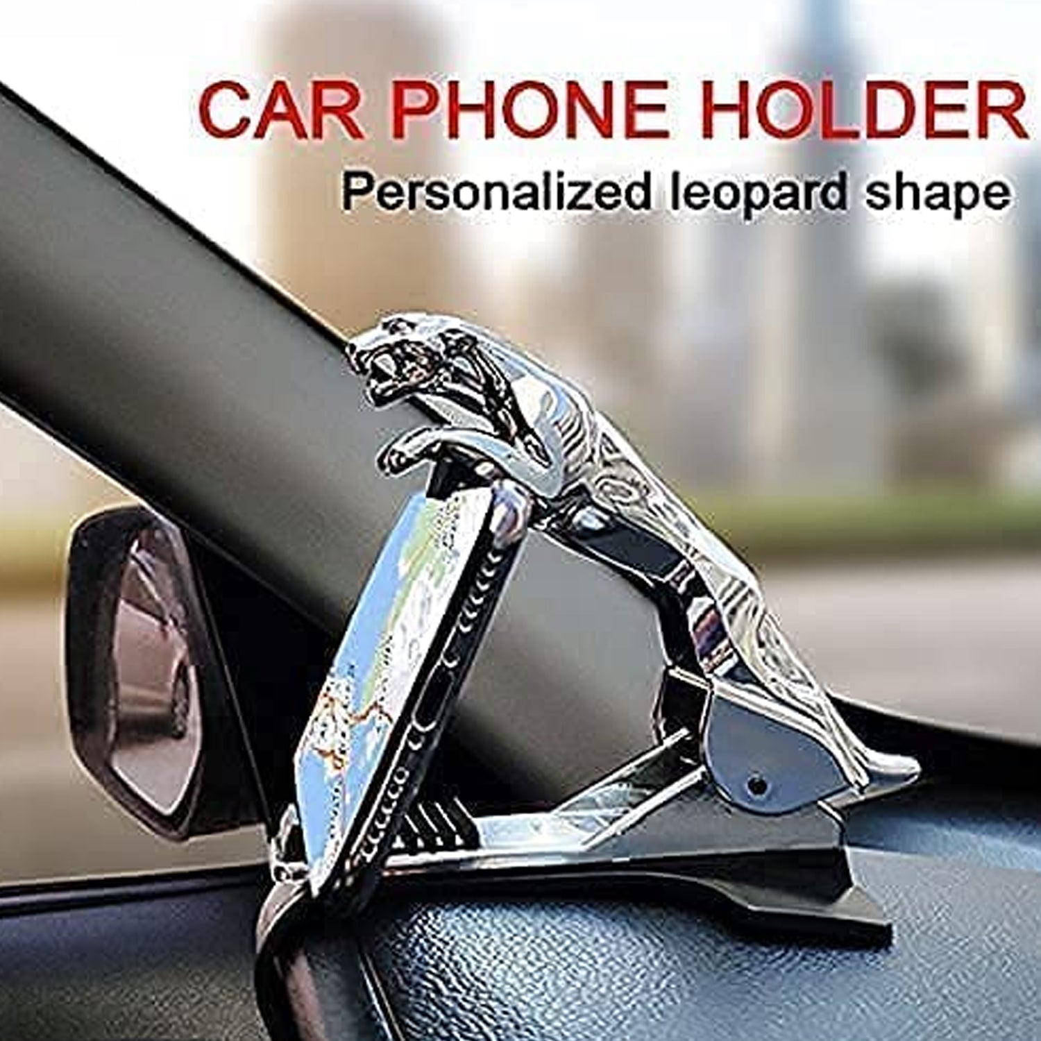 6469 Jaguar Leopard Shape Plastic Phone Clip Mobile Phone Holder For Car Use Wukusy