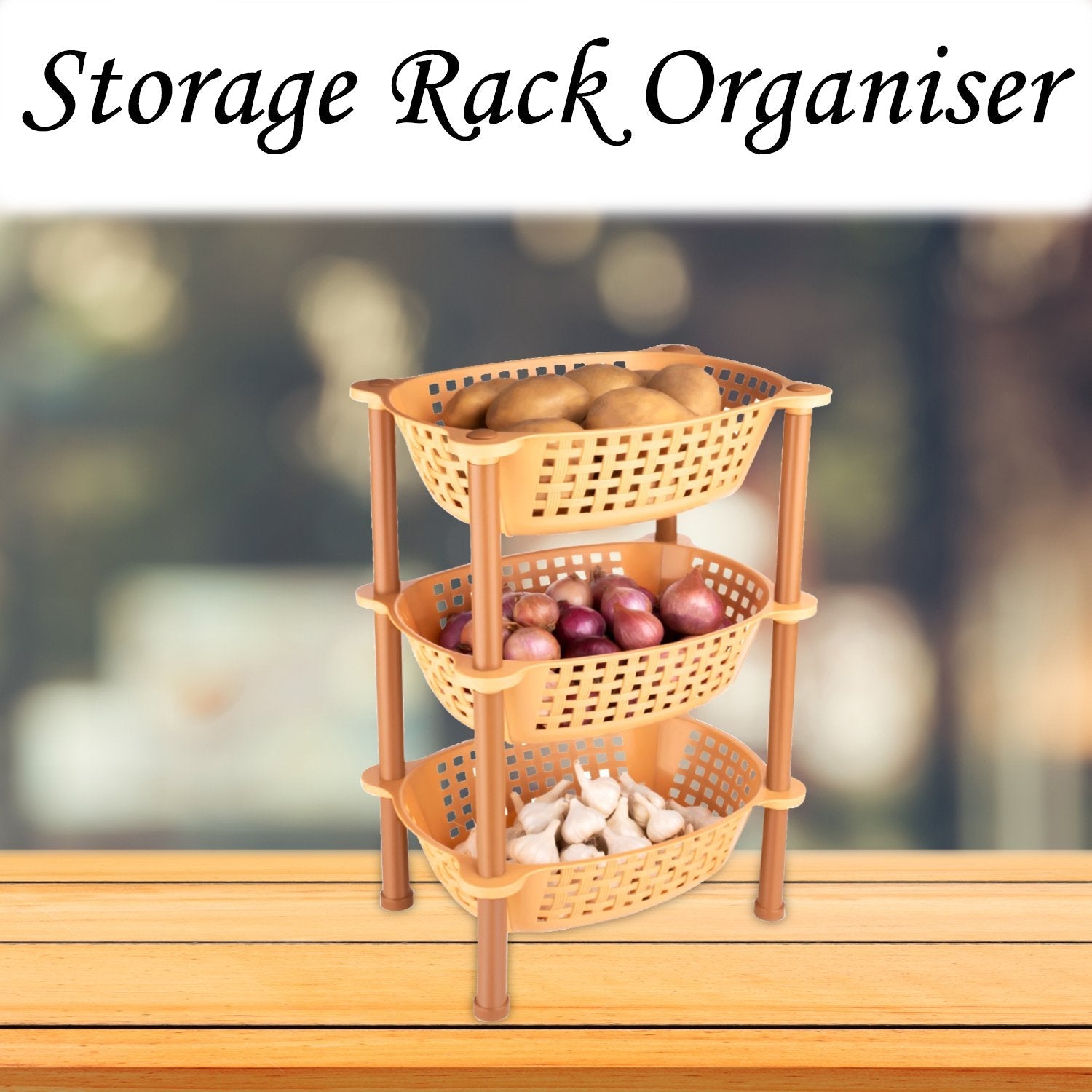 4646 Multipurpose Plastic Storage Rack Organiser - 3 Pcs Wukusy
