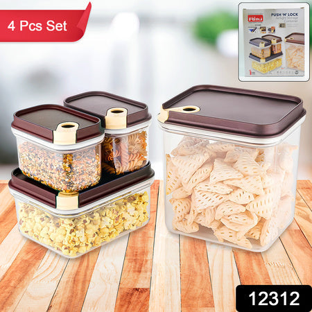 Ritu Push N Lock Airtight Food Storage Container Set (4 Pc) Wukusy