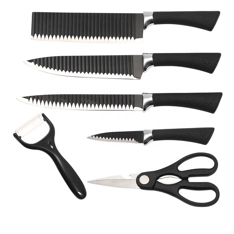 2285 Stainless Steel Knife Set With Chef Peeler And Scissor (6 Pieces) Wukusy