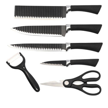 2285 Stainless Steel Knife Set With Chef Peeler And Scissor (6 Pieces) Wukusy