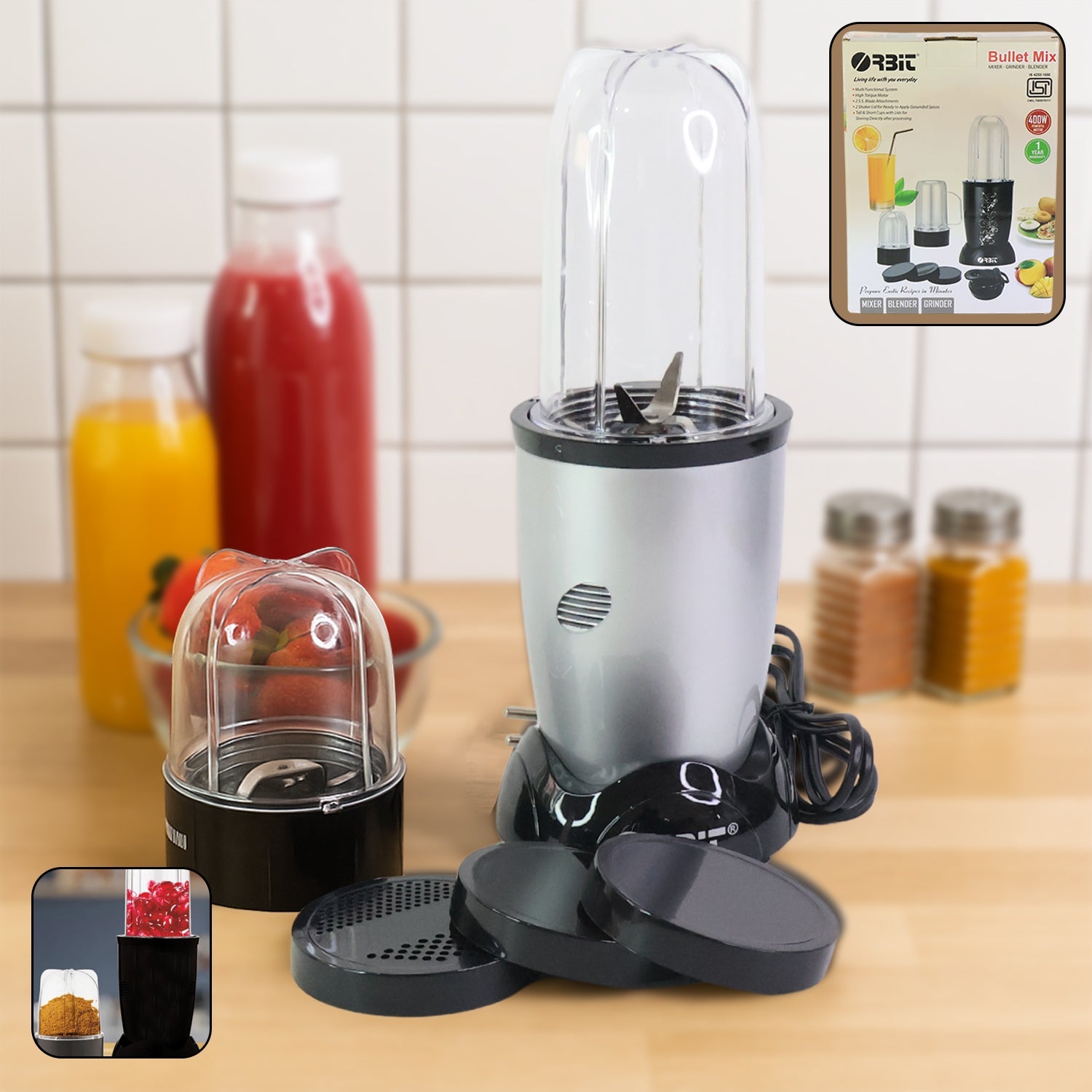 Orbit Multi-purpose Bullet Mixer - 400w With 2 Jar Wukusy