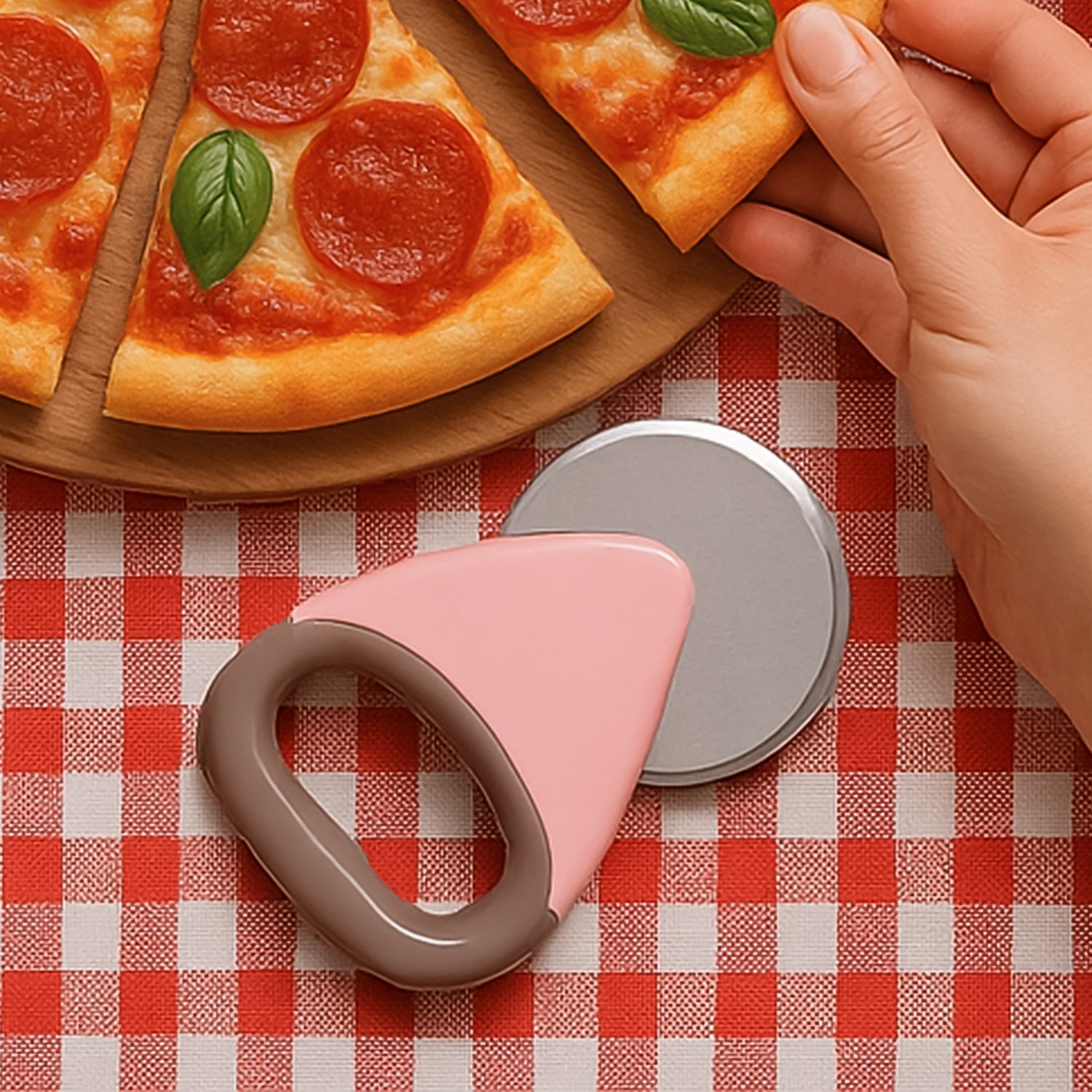 Homechef Ergonomic Pizza Cutter With Stainless Steel Rotating Blade (1 Pc) Wukusy