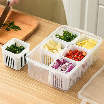 5598 Fridge Storage Boxes Freezer Storage Containers Container For Kitchen Storage Set Storage In Kitchen Vegetable Storage Draining Crisper Refrigerator Food Box (1 Pc) Wukusy