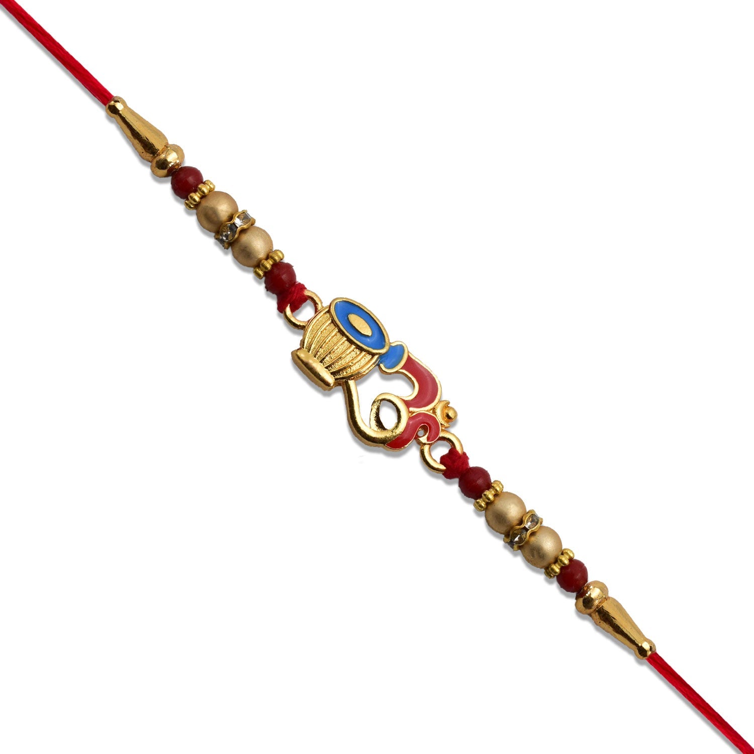 Matki Design Rakhi With Enamel Work  Beads Wukusy