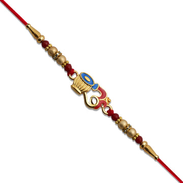 Matki Design Rakhi With Enamel Work  Beads Wukusy