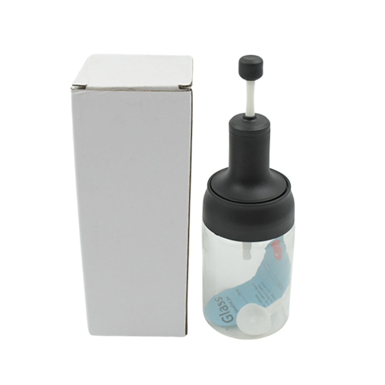 5522 Heat-resistant Condiment Container Seasoning Box Glass Condiment Canisters Pots Bottle With Serving Spoons For Salt Spice Honey Sugar Bbq Resturant Jar Oil Bottle Honey Jar Dispenser Airtight Cap Transparent (1 Pc) Wukusy